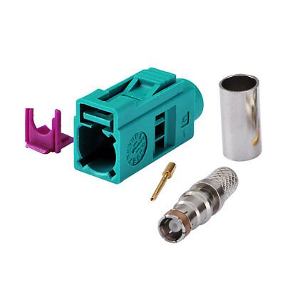 FAKRA Z Type RG58 LMR195 LMR200 RF Coaxial Cable Connector Fakra Water Blue SMB Female Jack